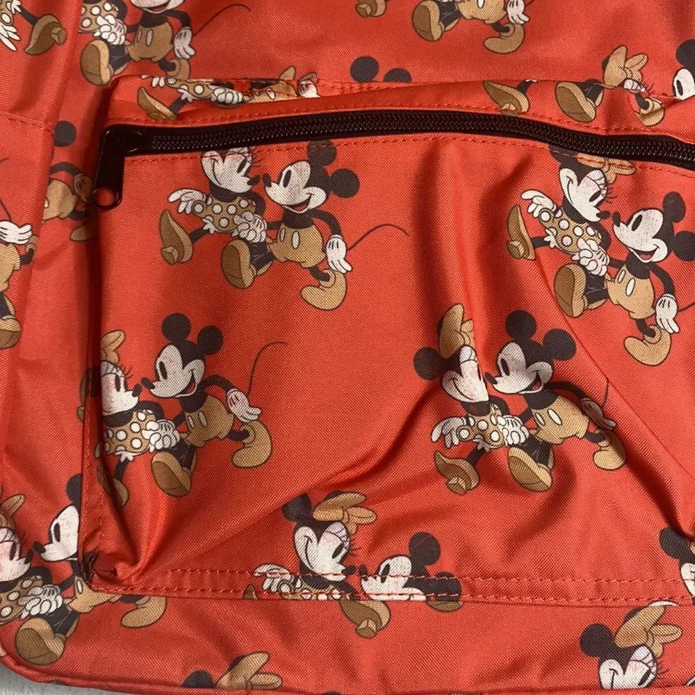 NWT Disney Mickey Mouse & Minnie Mouse print Coral Classic Backpack